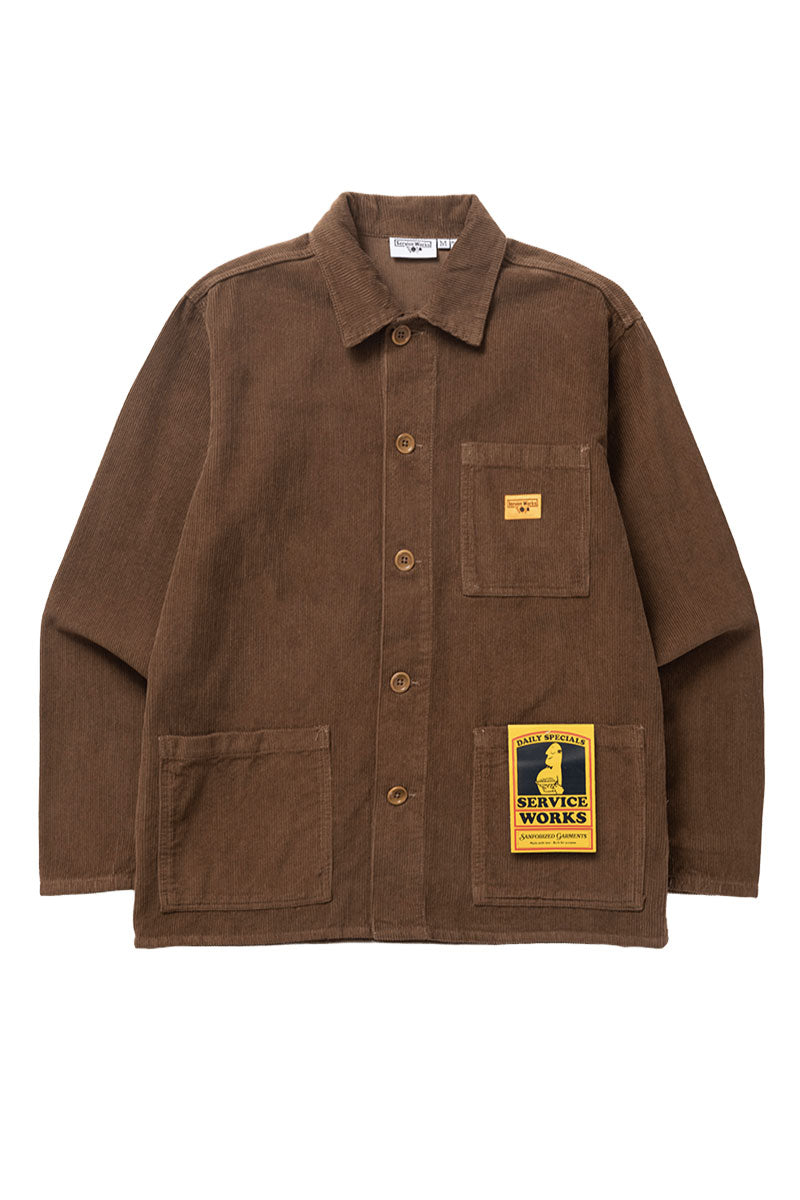 SERVICE WORKS CORDUROY CHORE SHIRT Bark