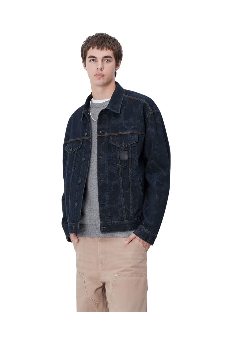 CARHARTT WIP DUCK HELSTON JACKET Camo Duck Blue stone washed