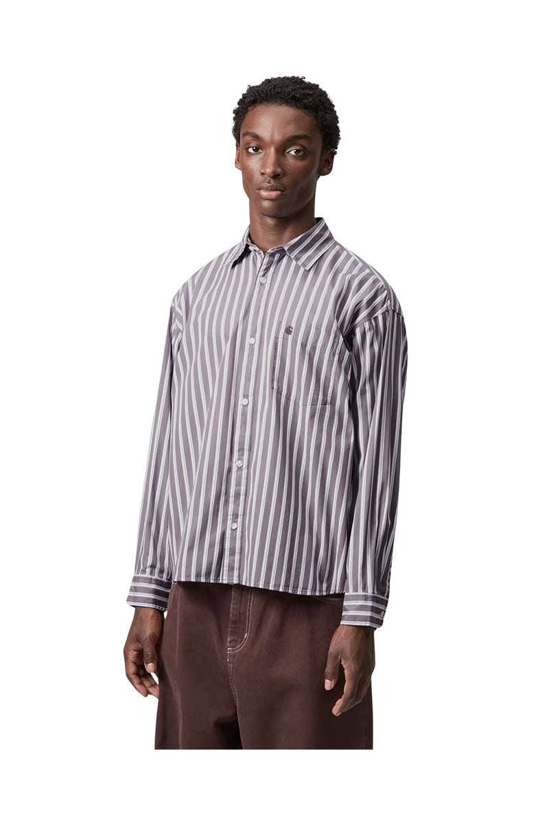 CARHARTT WIP L/S MALDEN SHIRT Malden Stripe / Phlox