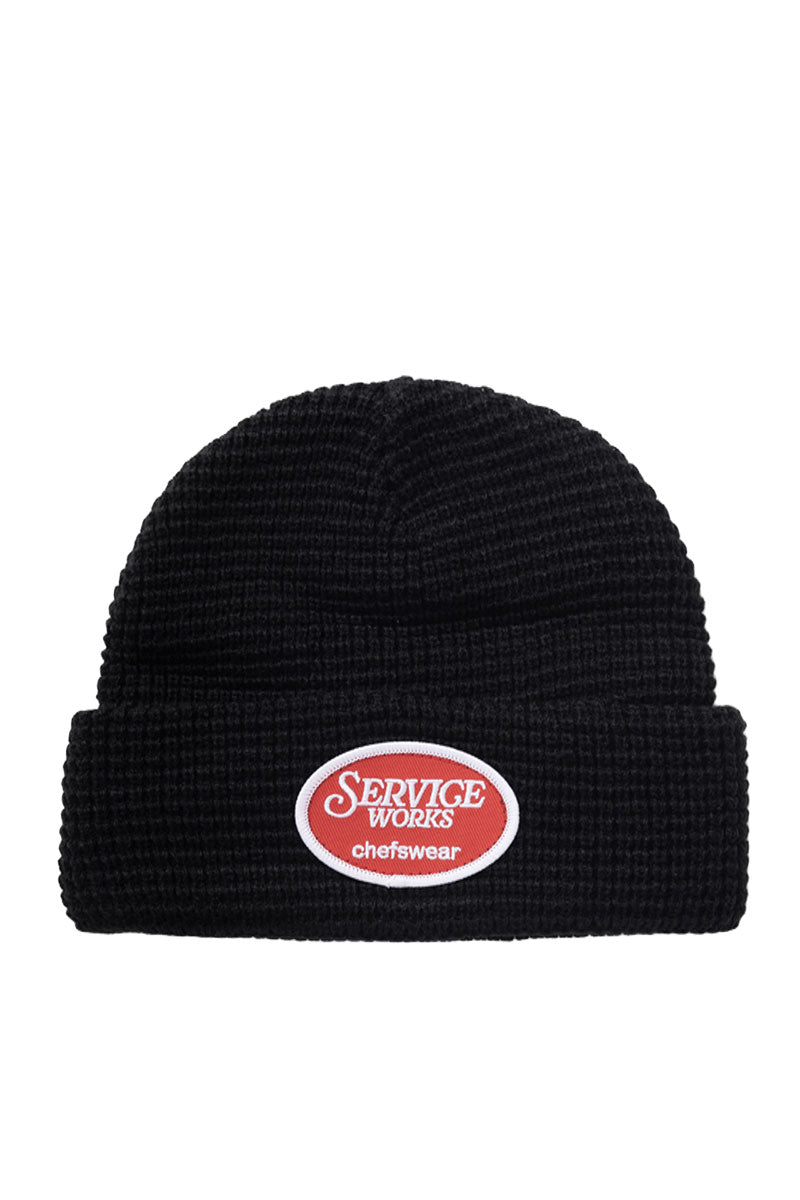 SERVICE WORKS WAFFLE PATCH BEANIE Black