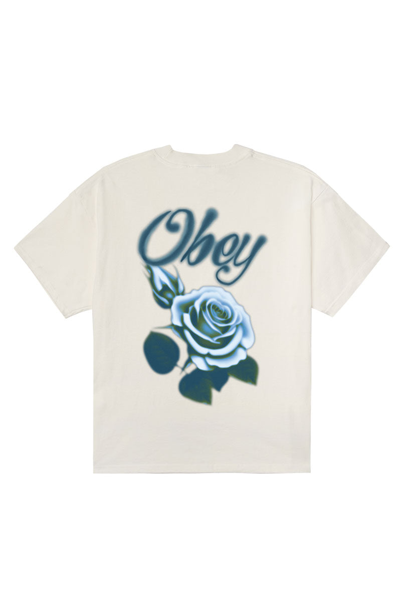 OBEY AIRBRUSHED ROSE T-SHIRT Vintage White