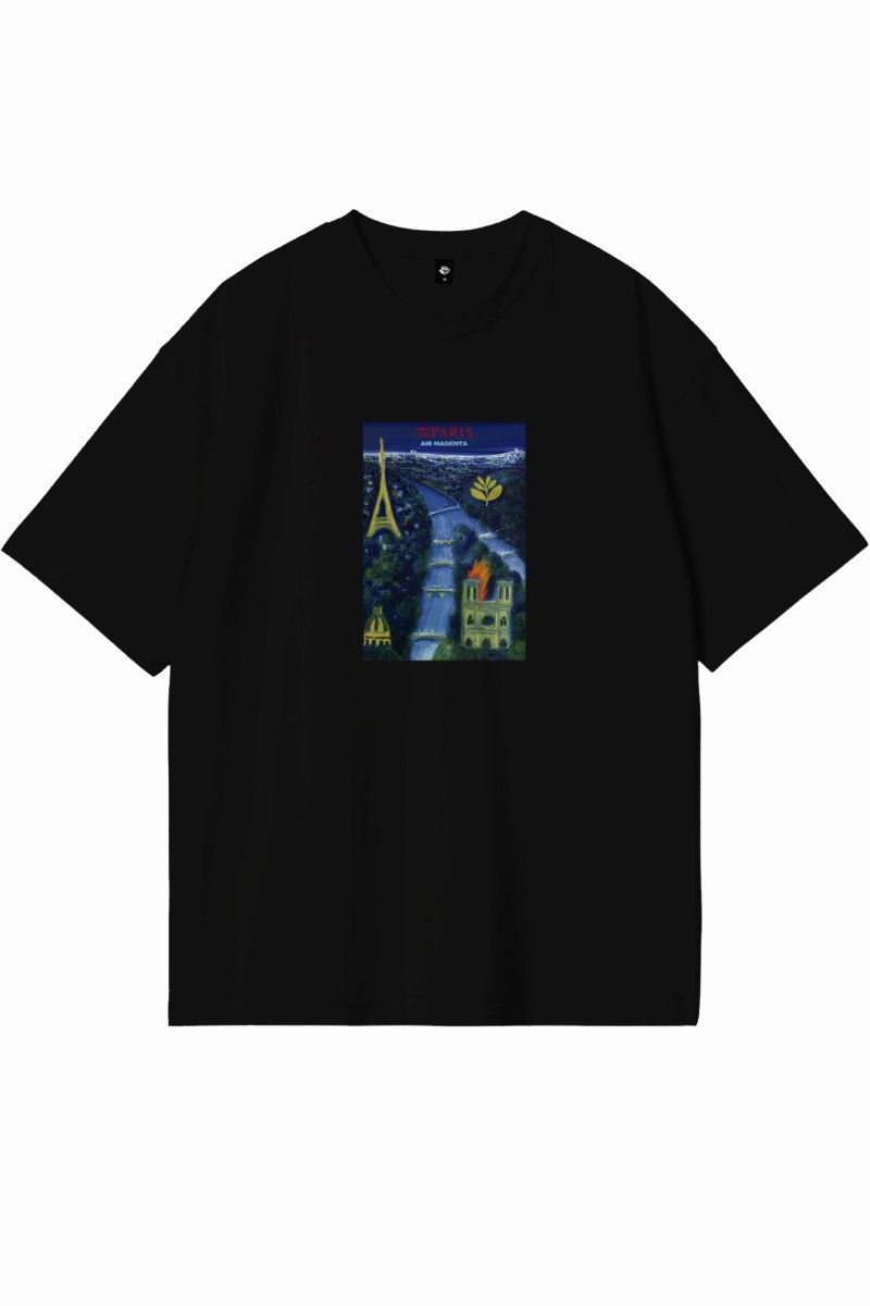 T-shirt Magenta Airline noir