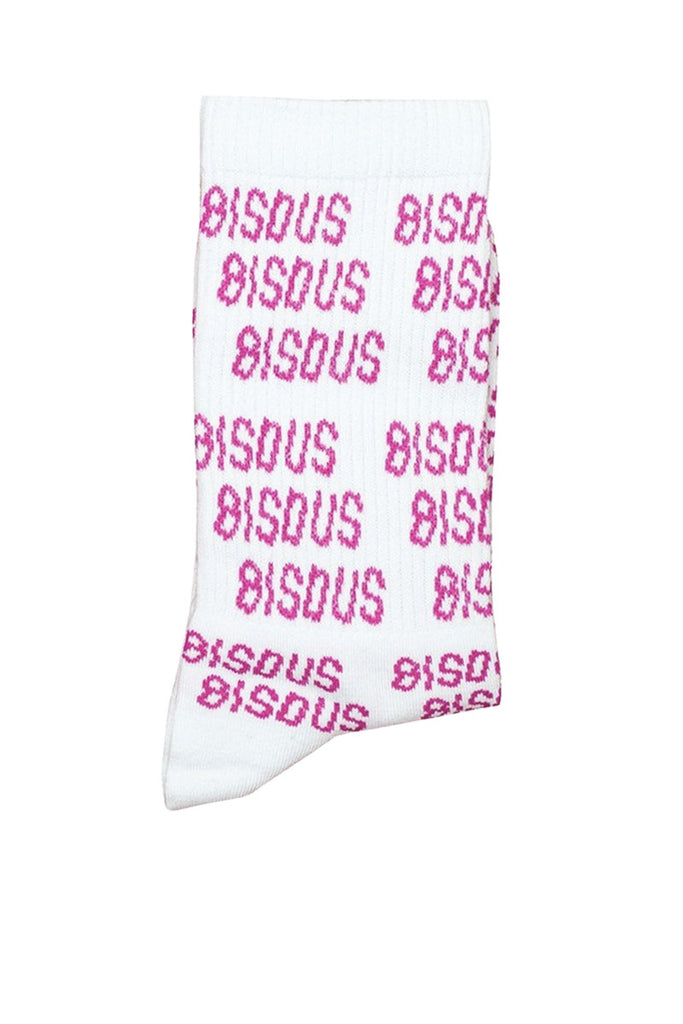 BISOUS SKATEBOARD SOCKS ALL OVER BISOUS White / Pink