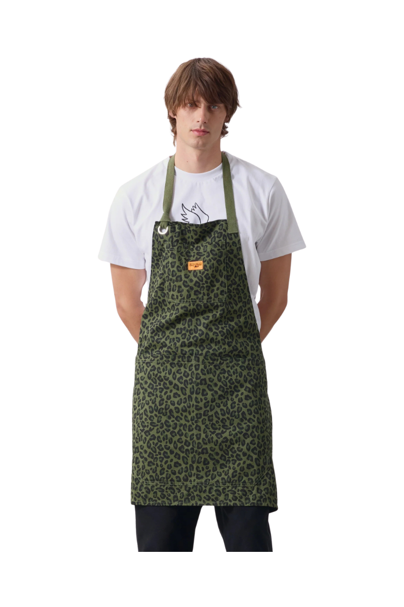 SERVICE WORKS PATTERNED APRON Green Leopard