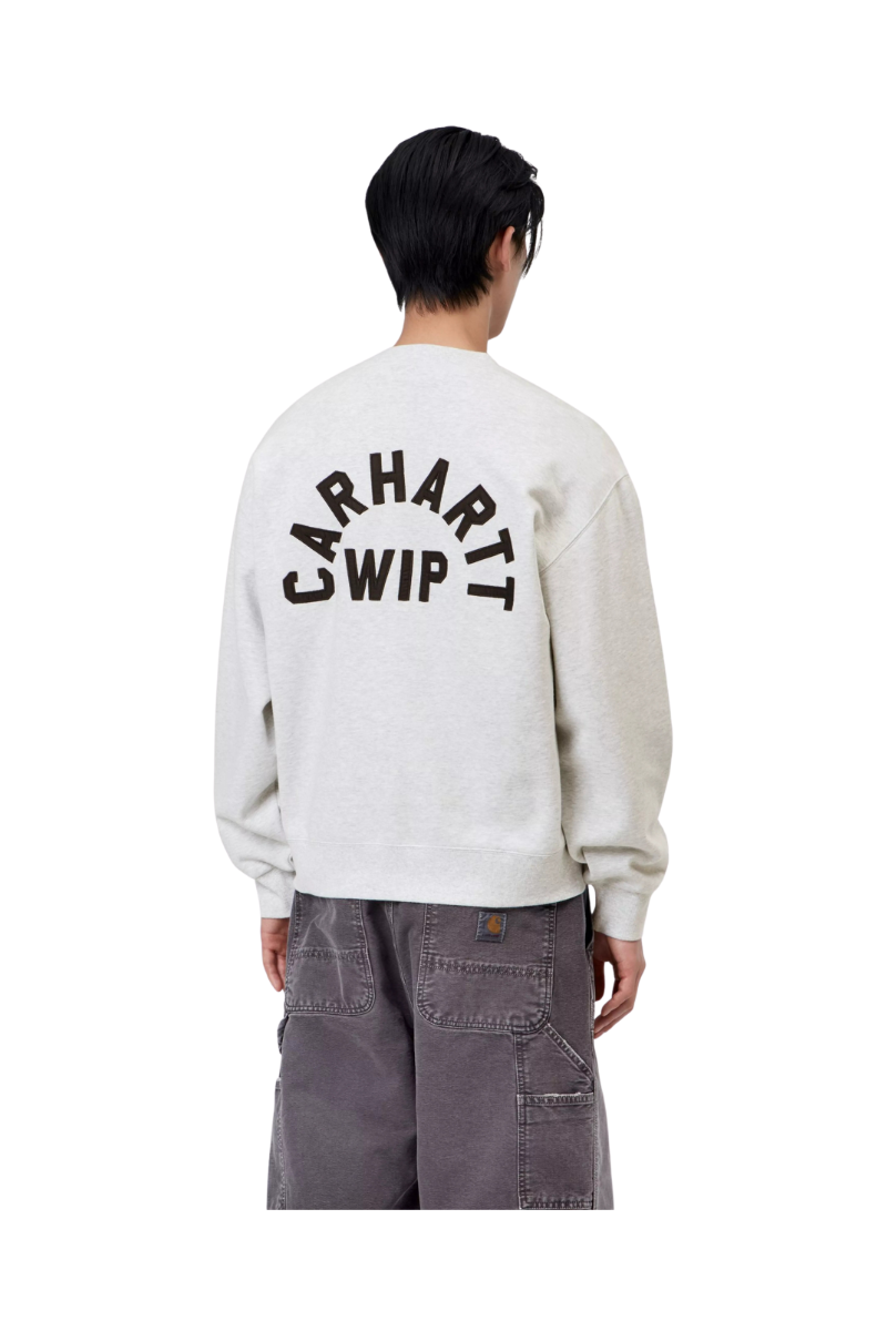 CARHARTT WIP ARCH SCRIPT SWEAT Ash Heather / Dark Navy Stone