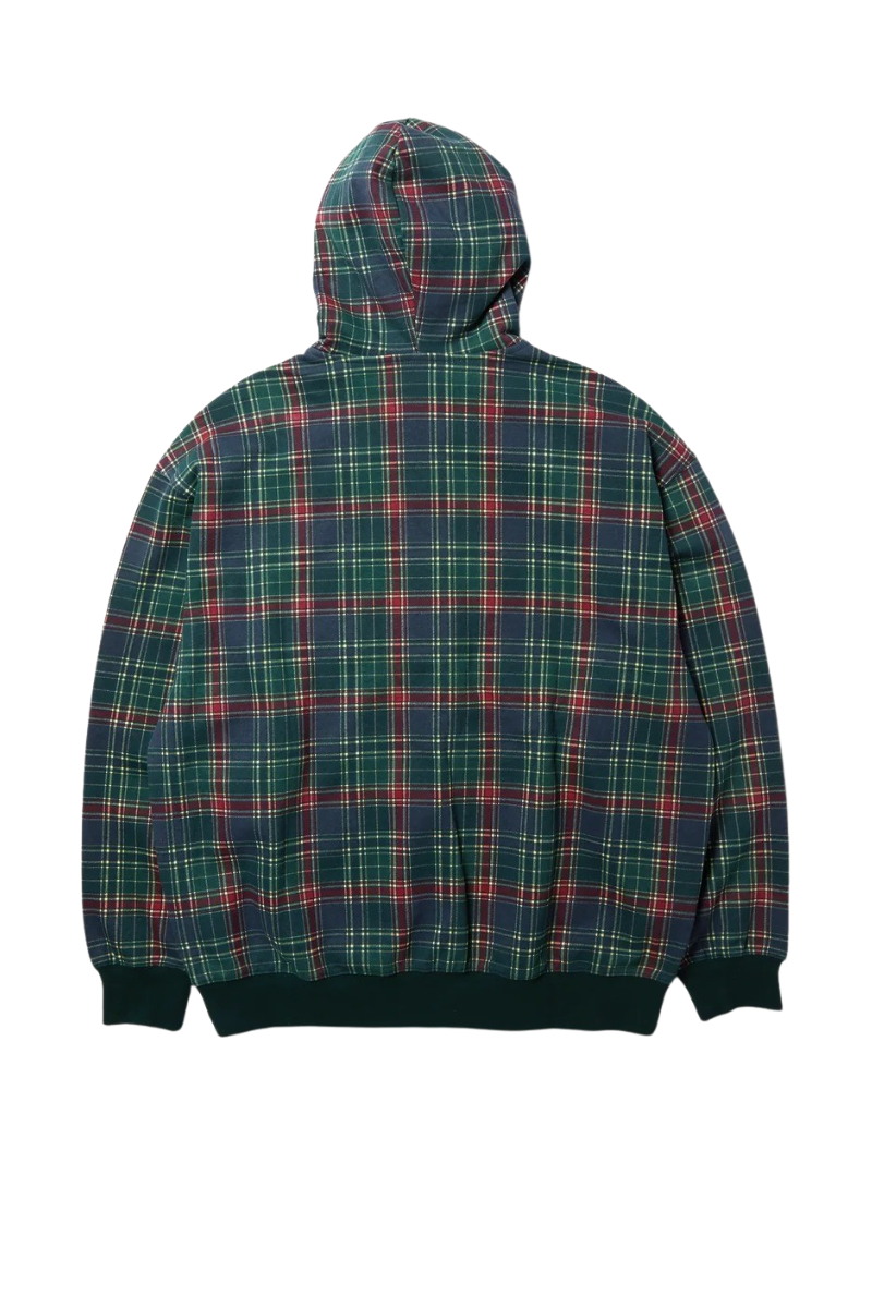HUF SWEAT PATCH ARCH PLAID ZIP HOODED Forest