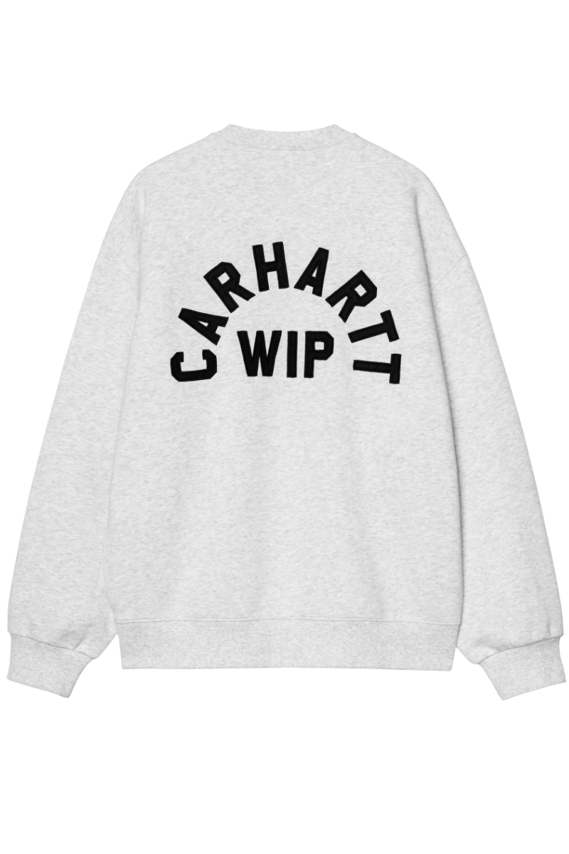 CARHARTT WIP ARCH SCRIPT SWEAT Ash Heather / Dark Navy Stone