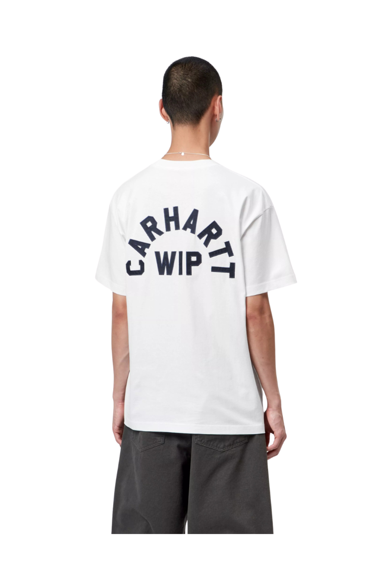 CARHARTT WIP ARCH SCRIPT T-SHIRT White / Dark Navy