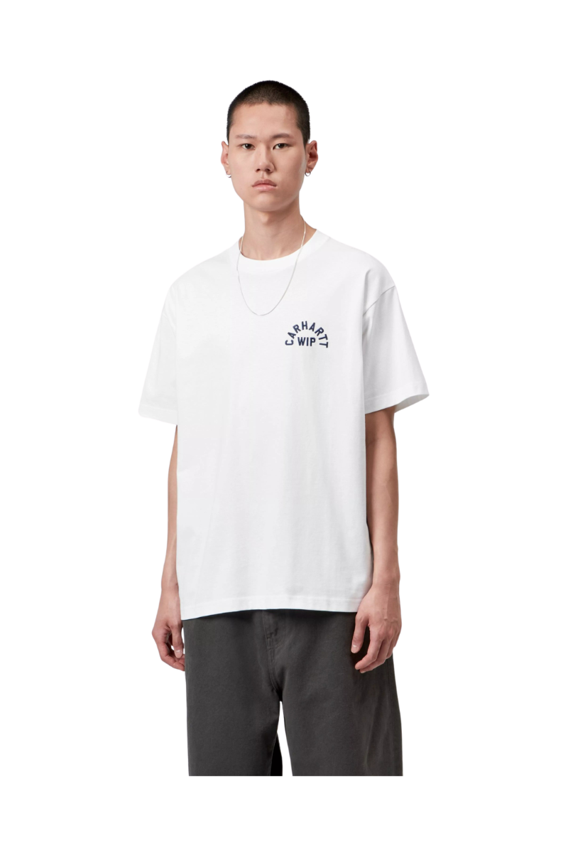 CARHARTT WIP ARCH SCRIPT T-SHIRT White / Dark Navy