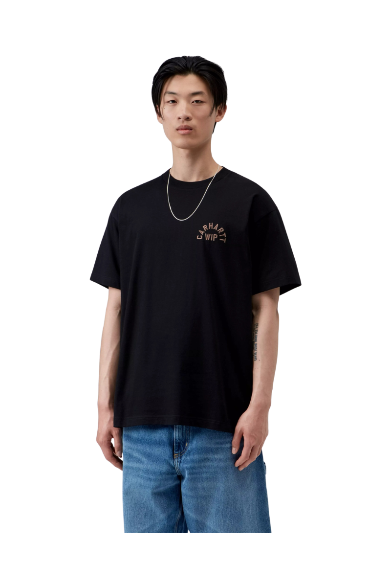 CARHARTT WIP ARCH SCRIPT T-SHIRT Black / H Brown