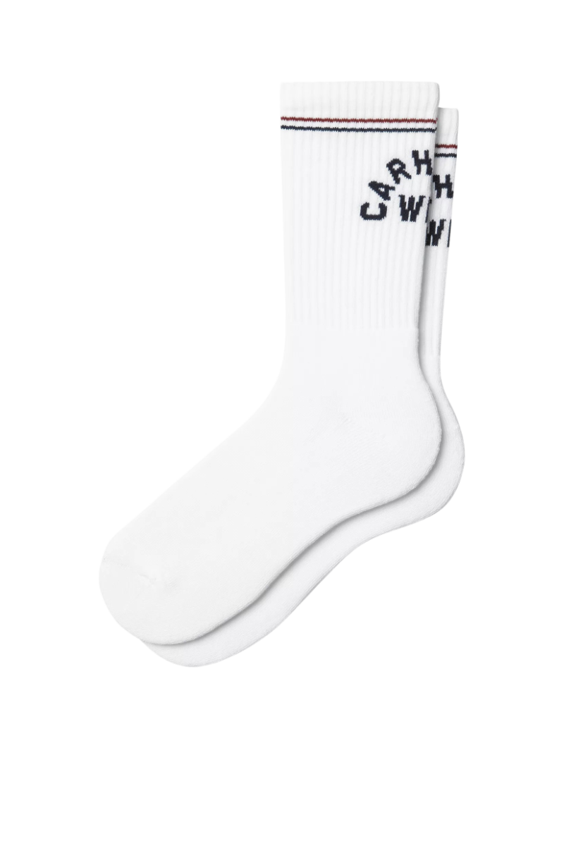 CARHARTT WIP ARCH SCRIPT SOCKS White / Dark Navy