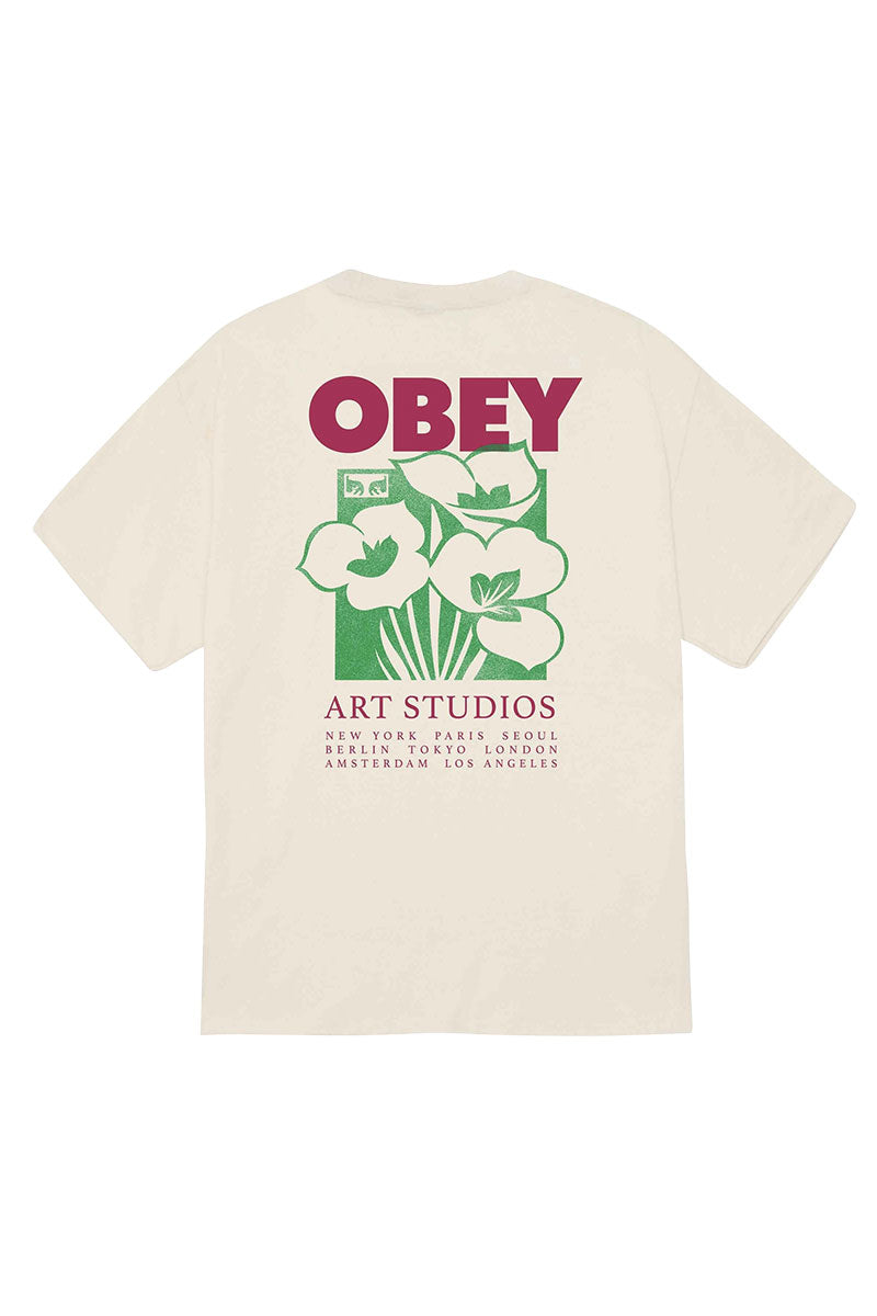 OBEY ART STUDIO FLOWERS T-SHIRT White