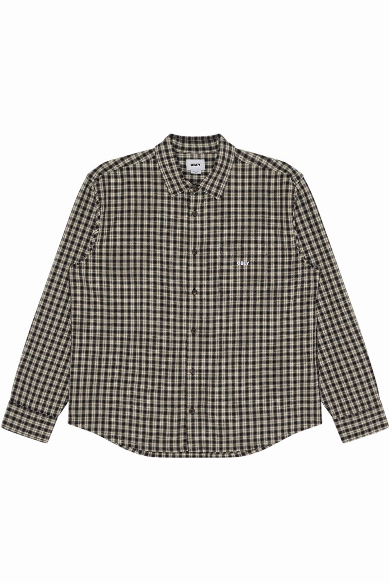 Obey Bigwig Axel Woven L/s Black