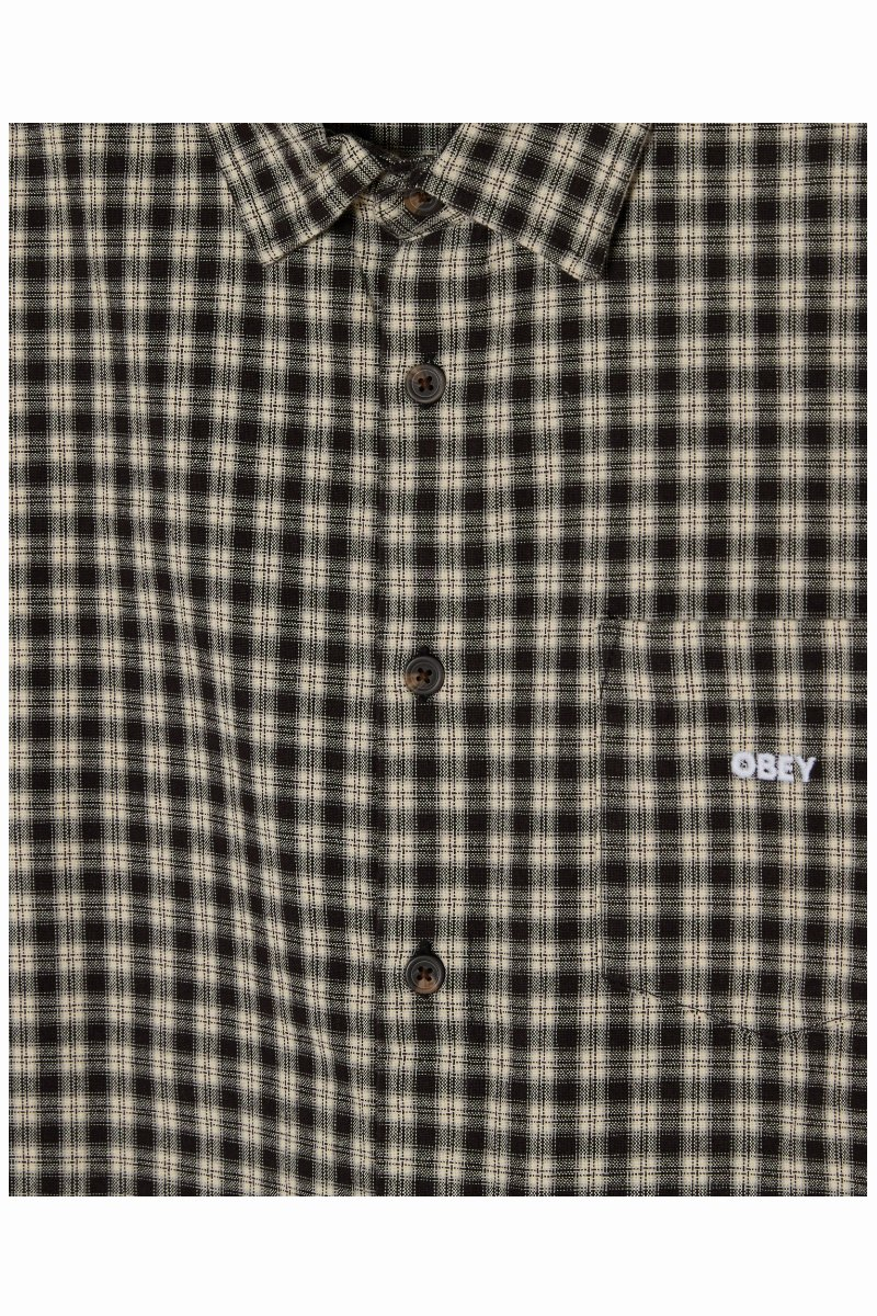 Obey Bigwig Axel Woven L/s Black – view 3