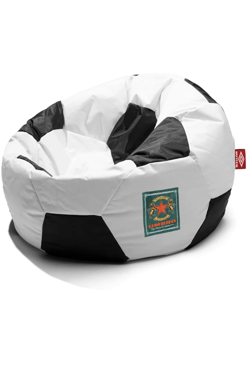 BUTTER FOOTBALL BEANBAG Black / White