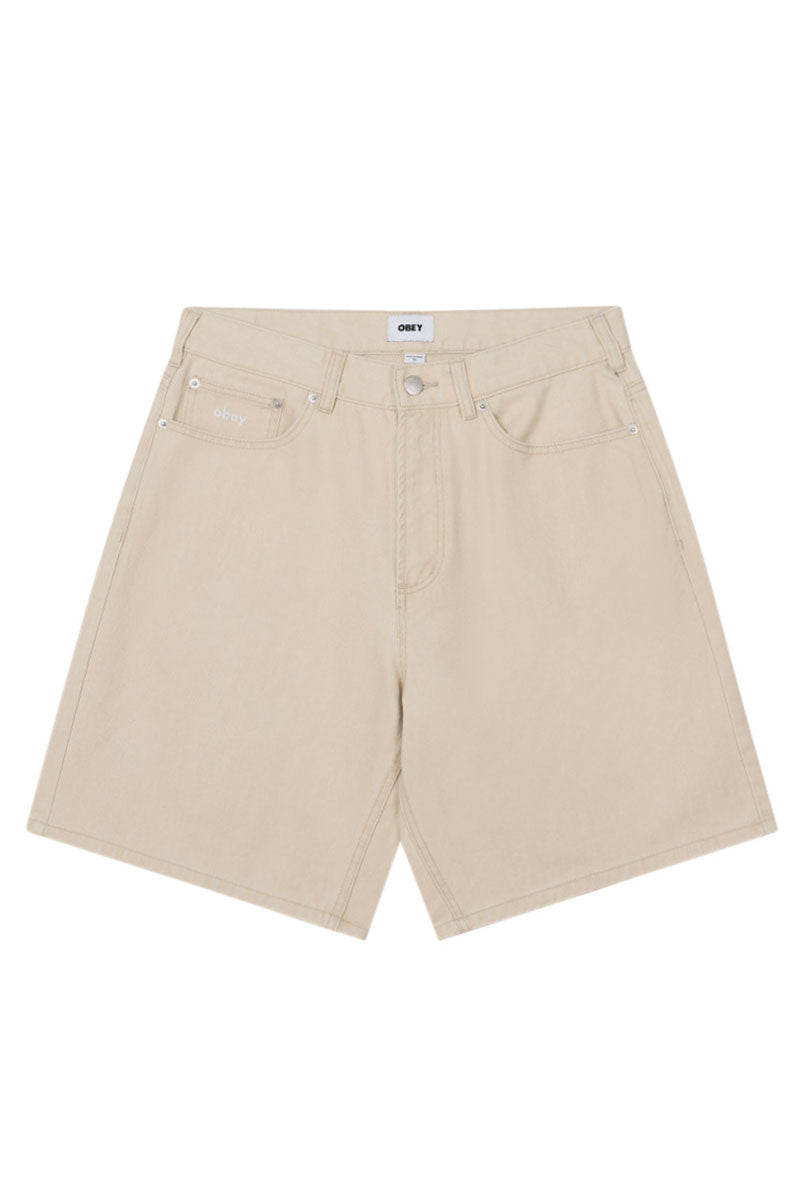 OBEY BIGWIG BAGGY DENIM SHORT Pelican Faded Wash