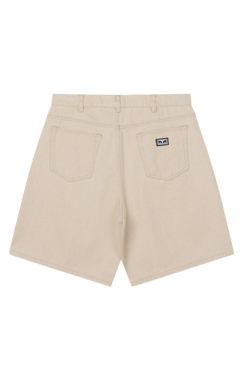 OBEY BIGWIG BAGGY DENIM SHORT Pelican Faded Wash