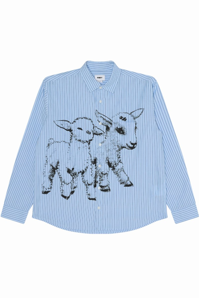 Obey Billy Woven L/s Light Blue
