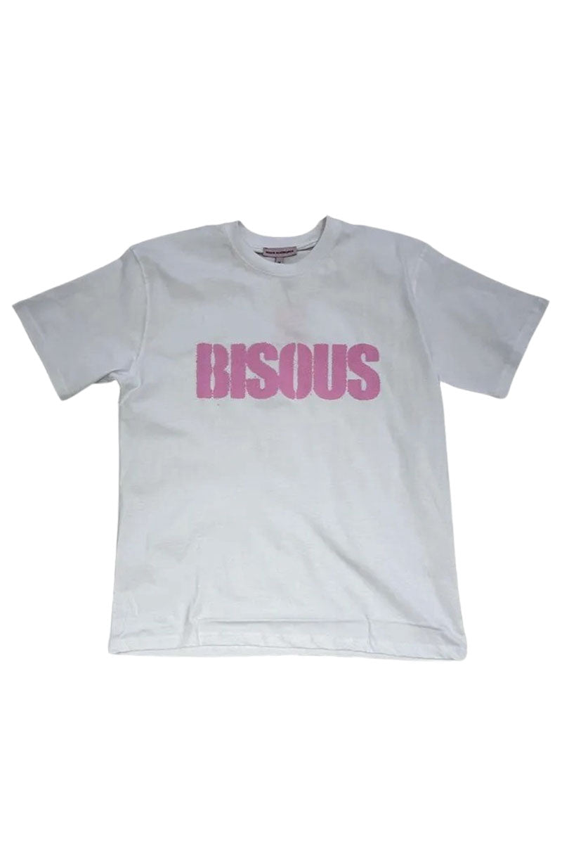 BISOUS SKATEBOARDS POCHOIR T-SHIRT White