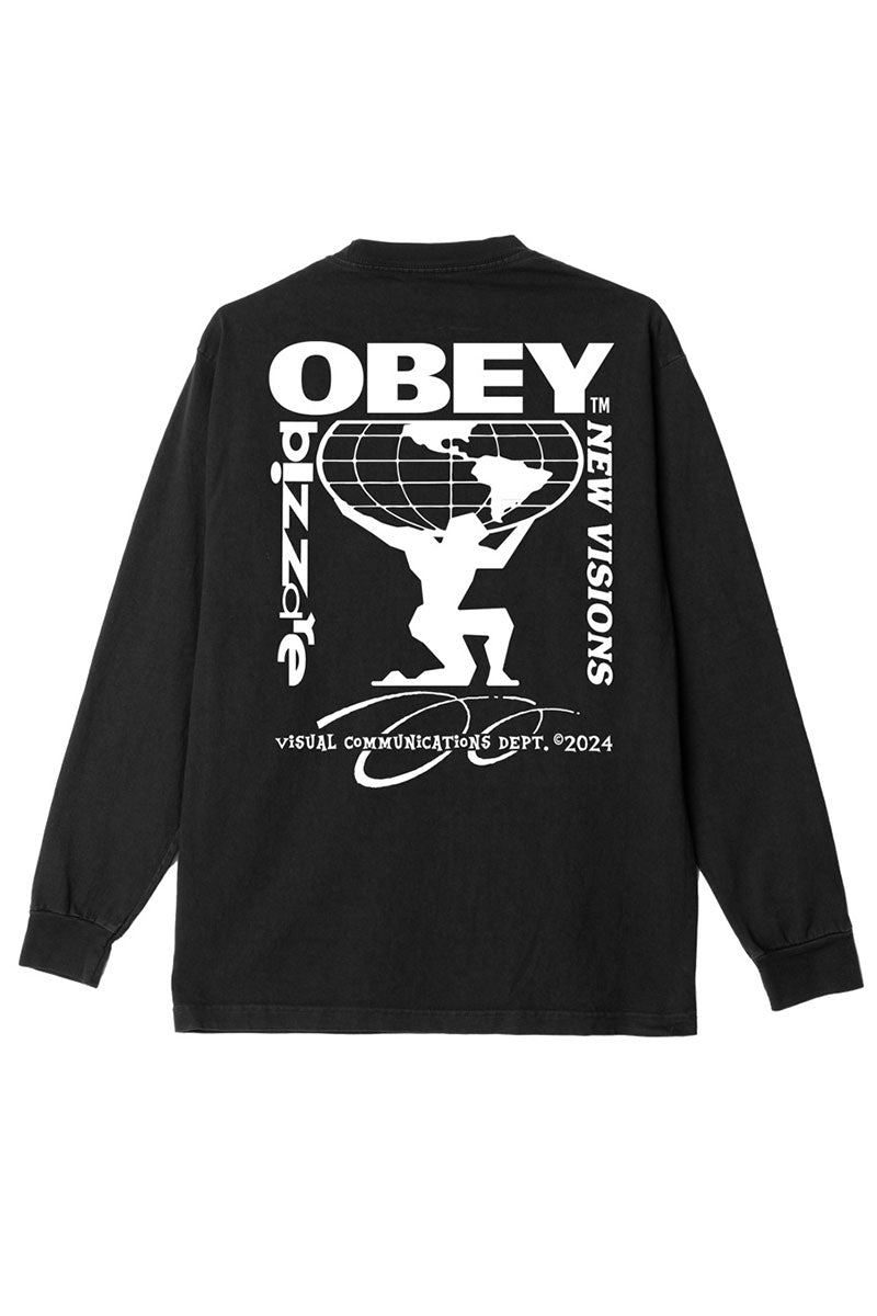 OBEY BIZARRE NEW VISIONS L/S T-SHIRT Pigment Vintage Black