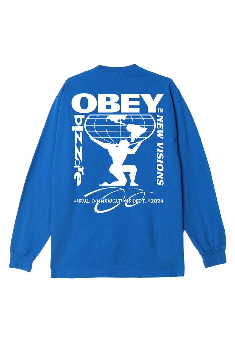 OBEY BIZARRE NEW VISIONS L/S T-SHIRT Pigment Electric Indigo