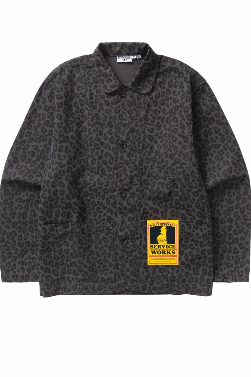 Chemise Service Works Patterned Easy Chef Black Leaopard