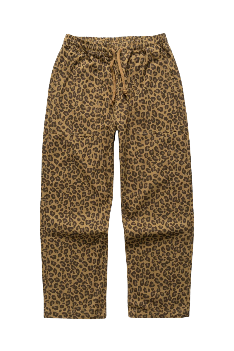 SERVICE WORKS PATTERNED EASY CHEF PANTS Brown Leopard