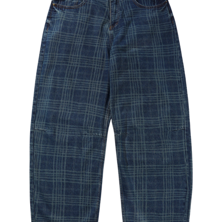 BUTTER BURN WIDE CUT DENIM Dark Indigo Plaid