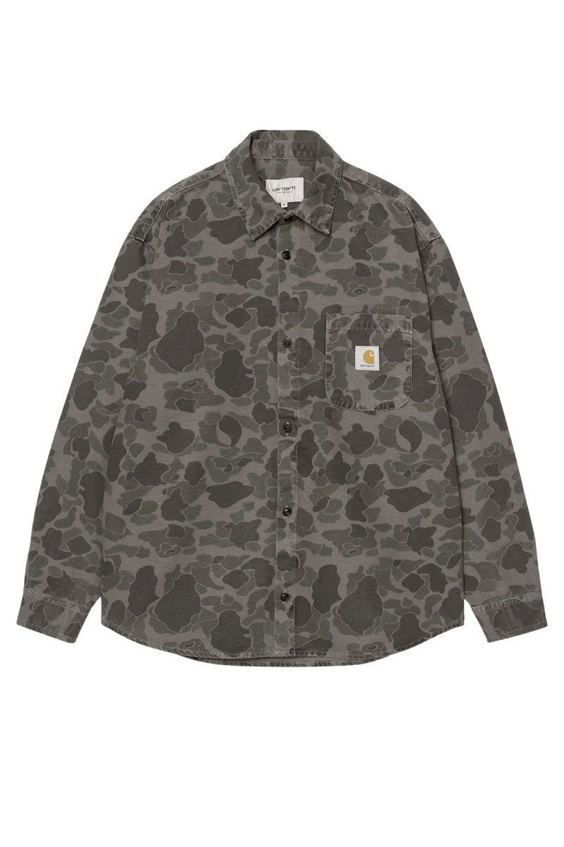 CARHARTT WIP L/S DUCK SHIRT Camo Duck / Green - Porphyry