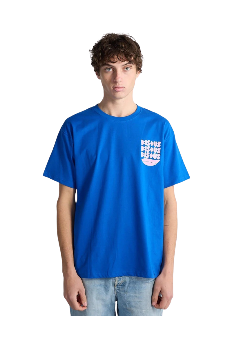 BISOUS SKATEBOARDS CAP D'AGDE T-SHIRT Royal Blue