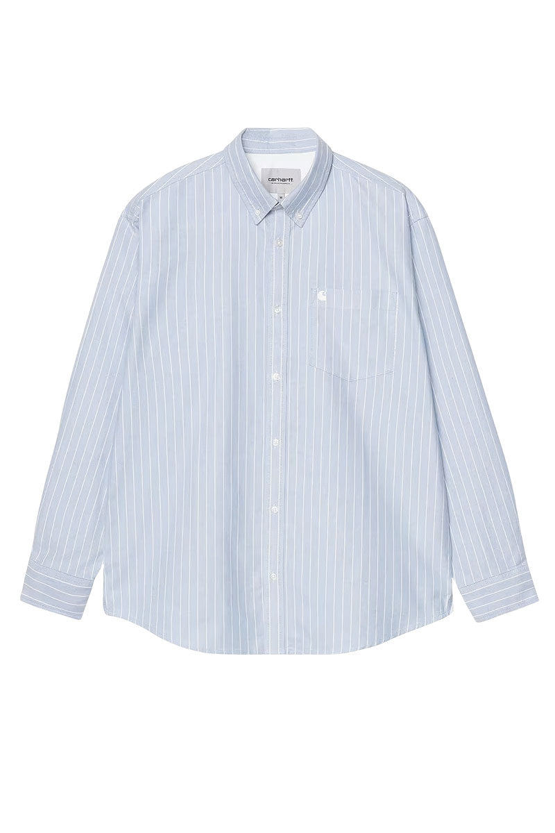 CARHARTT WIP L/S CASSEL SHIRT Cassel Stripe / Bleach / White