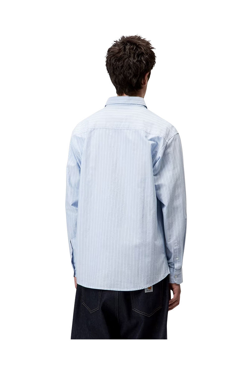 CARHARTT WIP L/S CASSEL SHIRT Cassel Stripe / Bleach / White