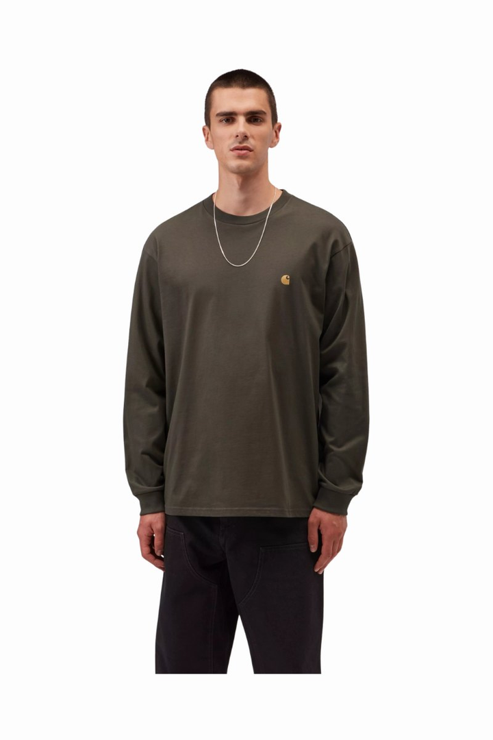T-shirt Carhartt WIP Chase manches longues Shungite et doré