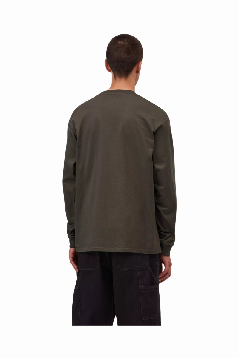 T-shirt Carhartt WIP Chase manches longues Shungite et doré – vue 3