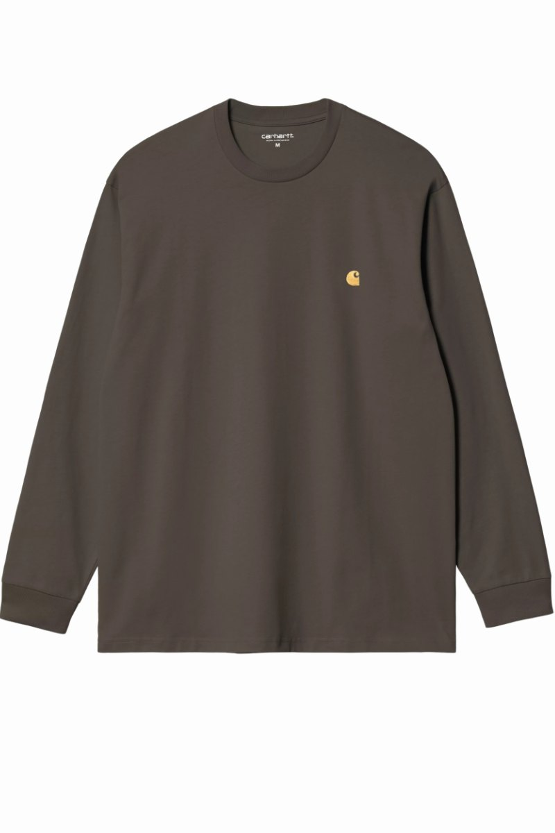 T-shirt Carhartt WIP Chase manches longues Shungite et doré – vue 2