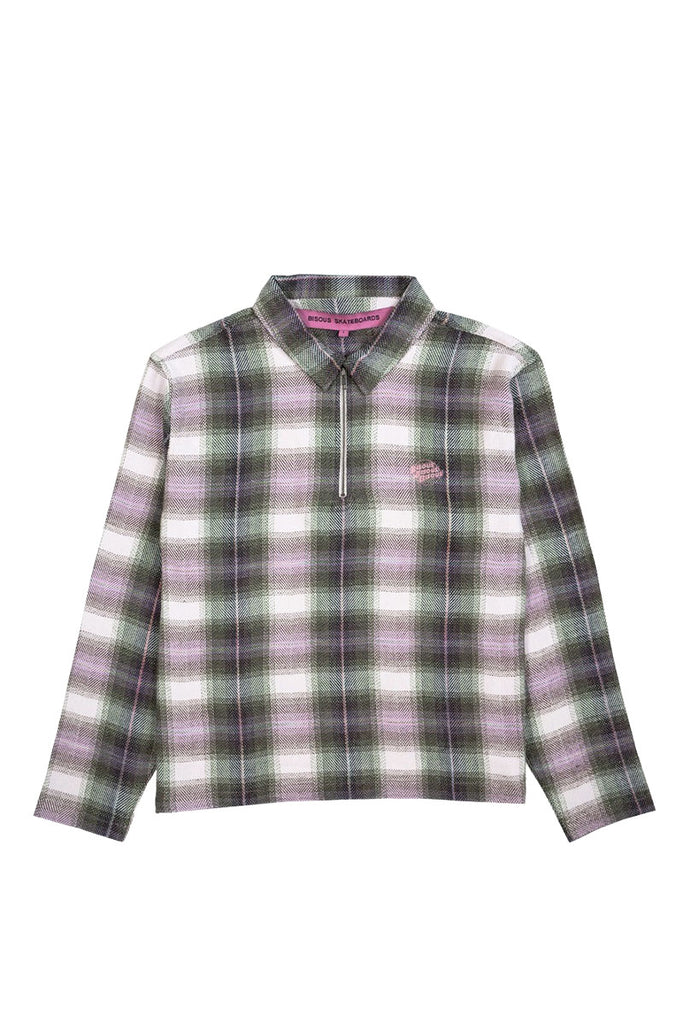 BISOUS SKATEBOARD POLO ZIPPER Check Pink