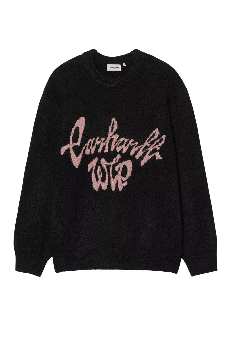 CARHARTT WIP CHEDDAR SWEATER Black / Glassy Pink