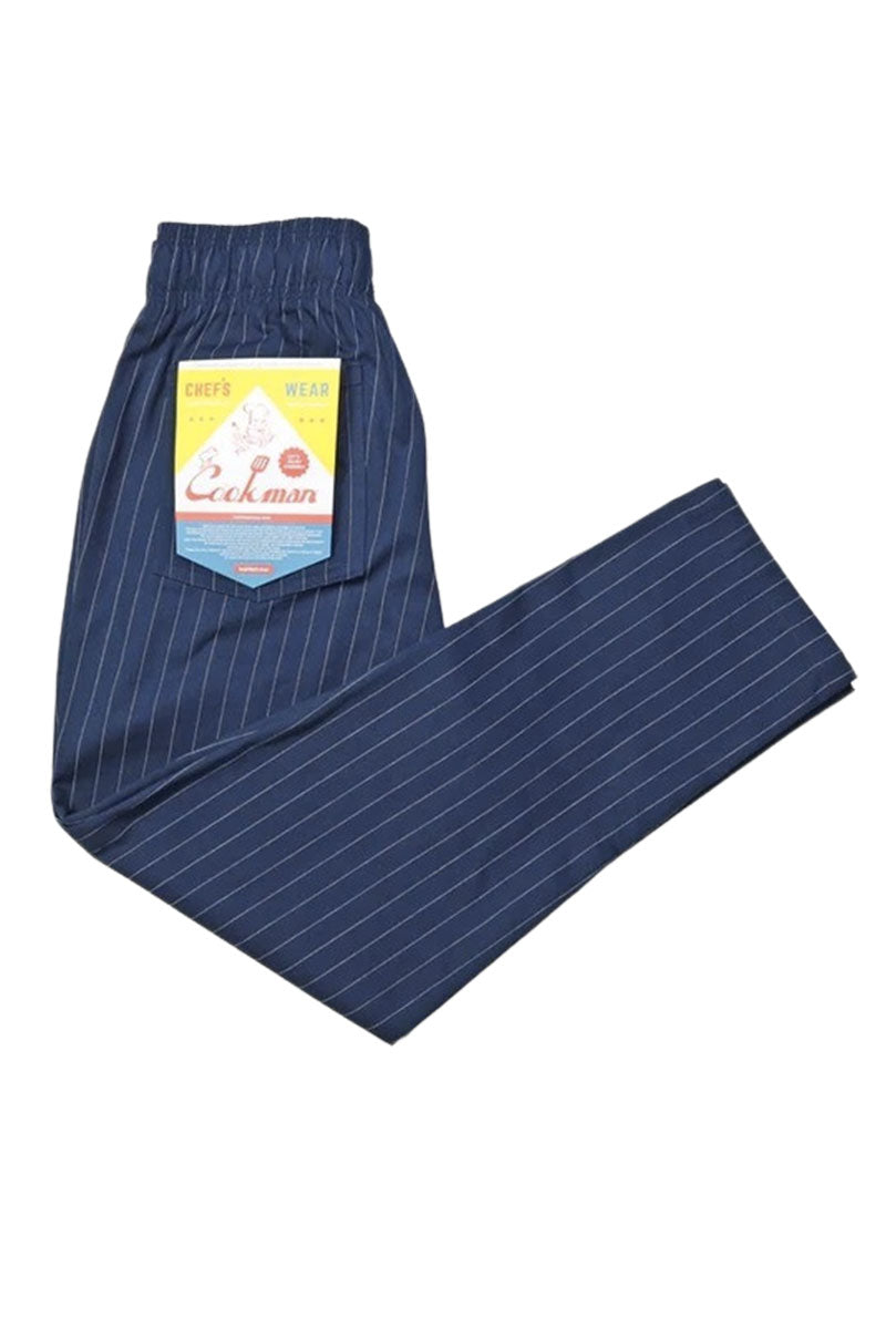 COOKMAN CHEF PANTS Pin Stripes Navy