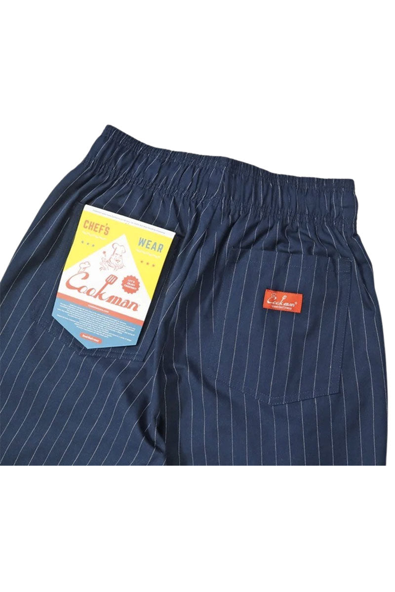 COOKMAN CHEF PANTS Pin Stripes Navy