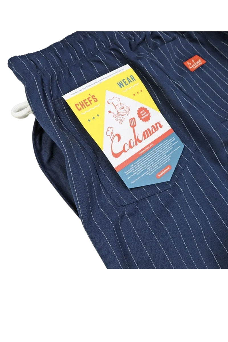 COOKMAN CHEF PANTS Pin Stripes Navy