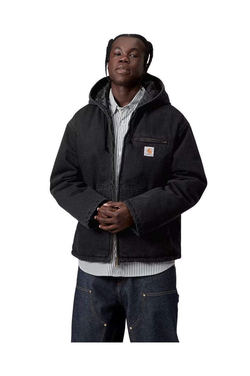 CARHARTT WIP CLEVELAND JACKET Black Stone Washed