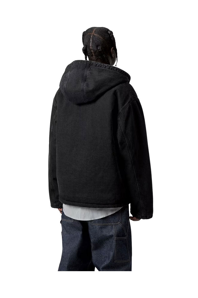 CARHARTT WIP CLEVELAND JACKET Black Stone Washed