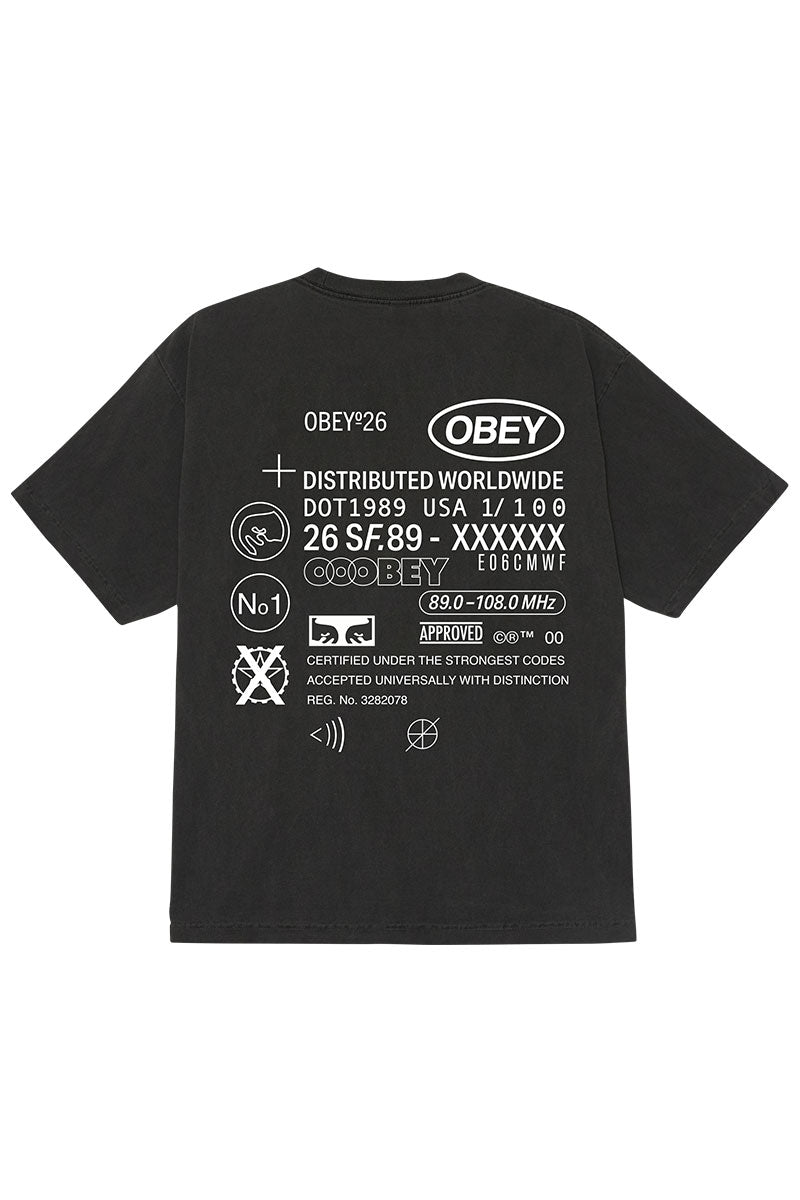 OBEY CODE PIGMENT T-SHIRT Dusty Black