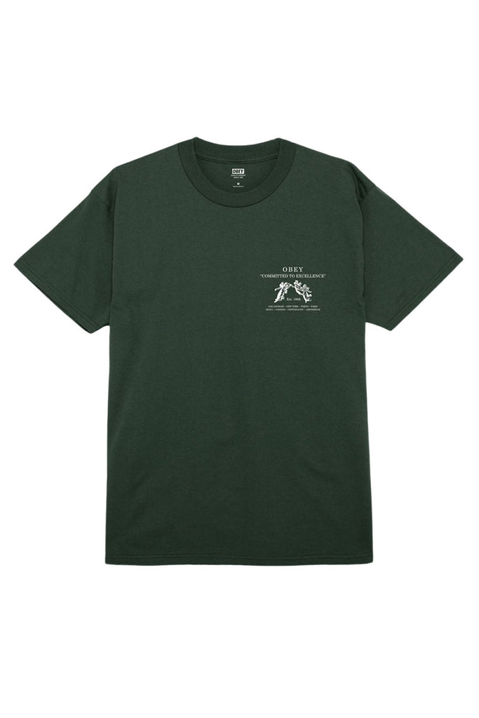 OBEY COMMITTED TO EXCELLENCE T-SHIRT Forest Green