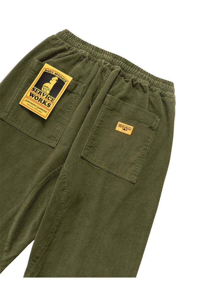 SERVICE WORKS CORDUROY CHEF PANT Olive