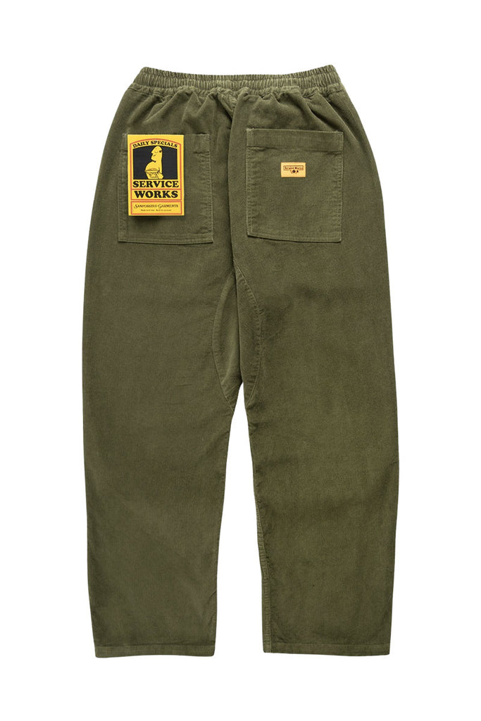 SERVICE WORKS CORDUROY CHEF PANT Olive