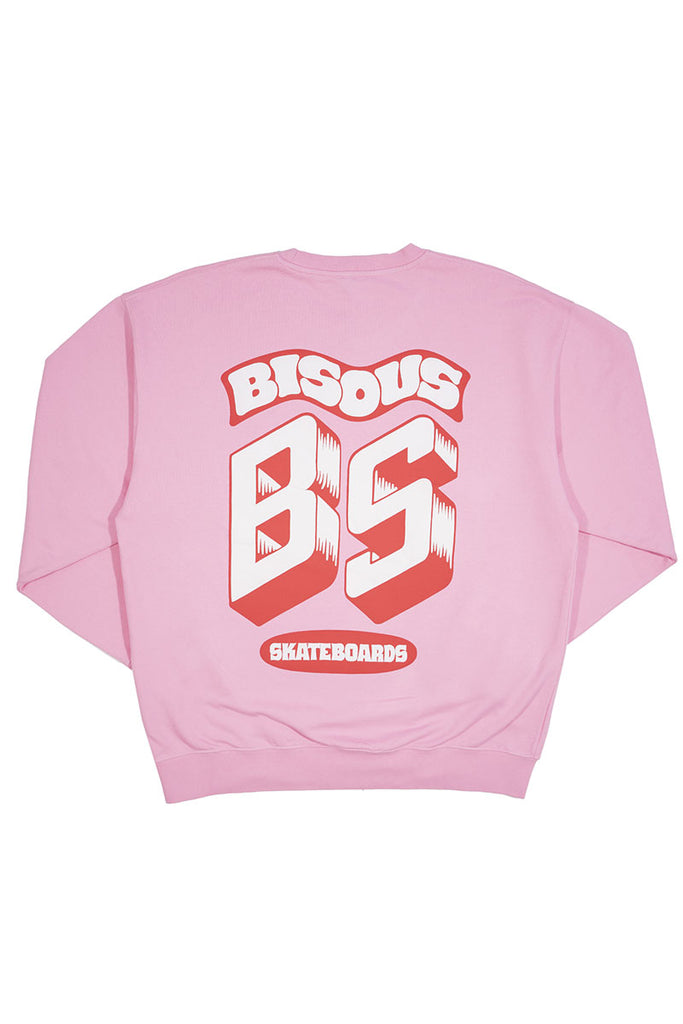 BISOUS SKATEBOARD CREWNECK MONOGRAM Pink