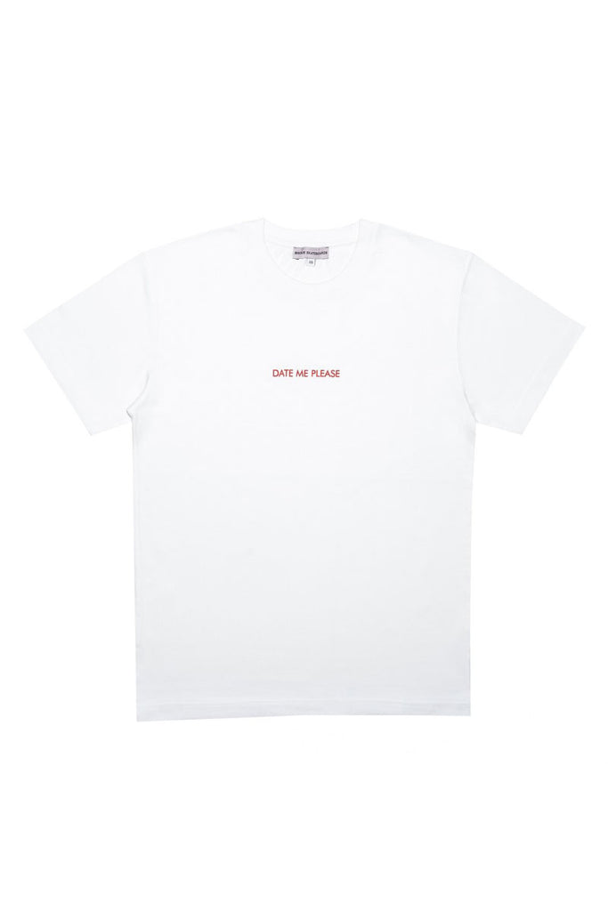 BISOUS SKATEBOARD T-SHIRT DATE ME PLEASE White