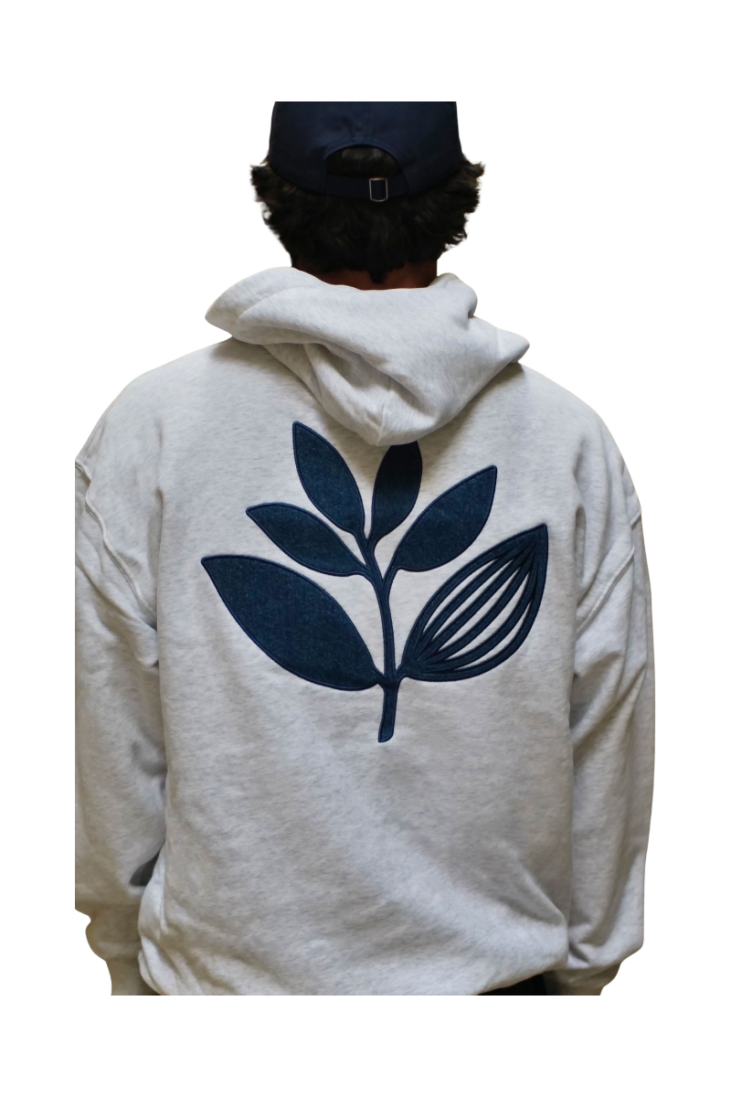 MAGENTA DENIM PLANT HOODIE Ash Heather