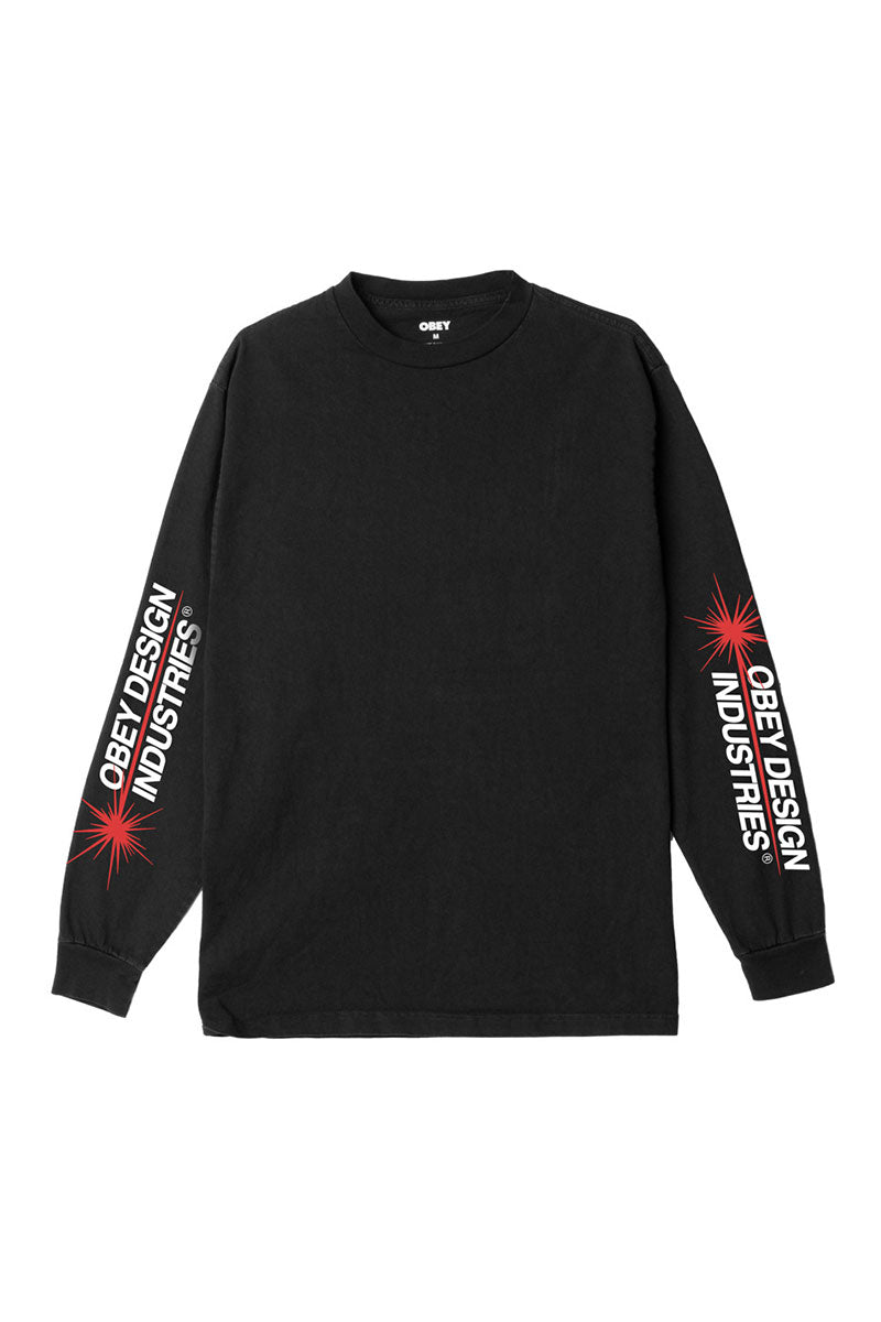 OBEY DESIGN INDUSTRIES L/S T-SHIRT Pigment Vintage Black